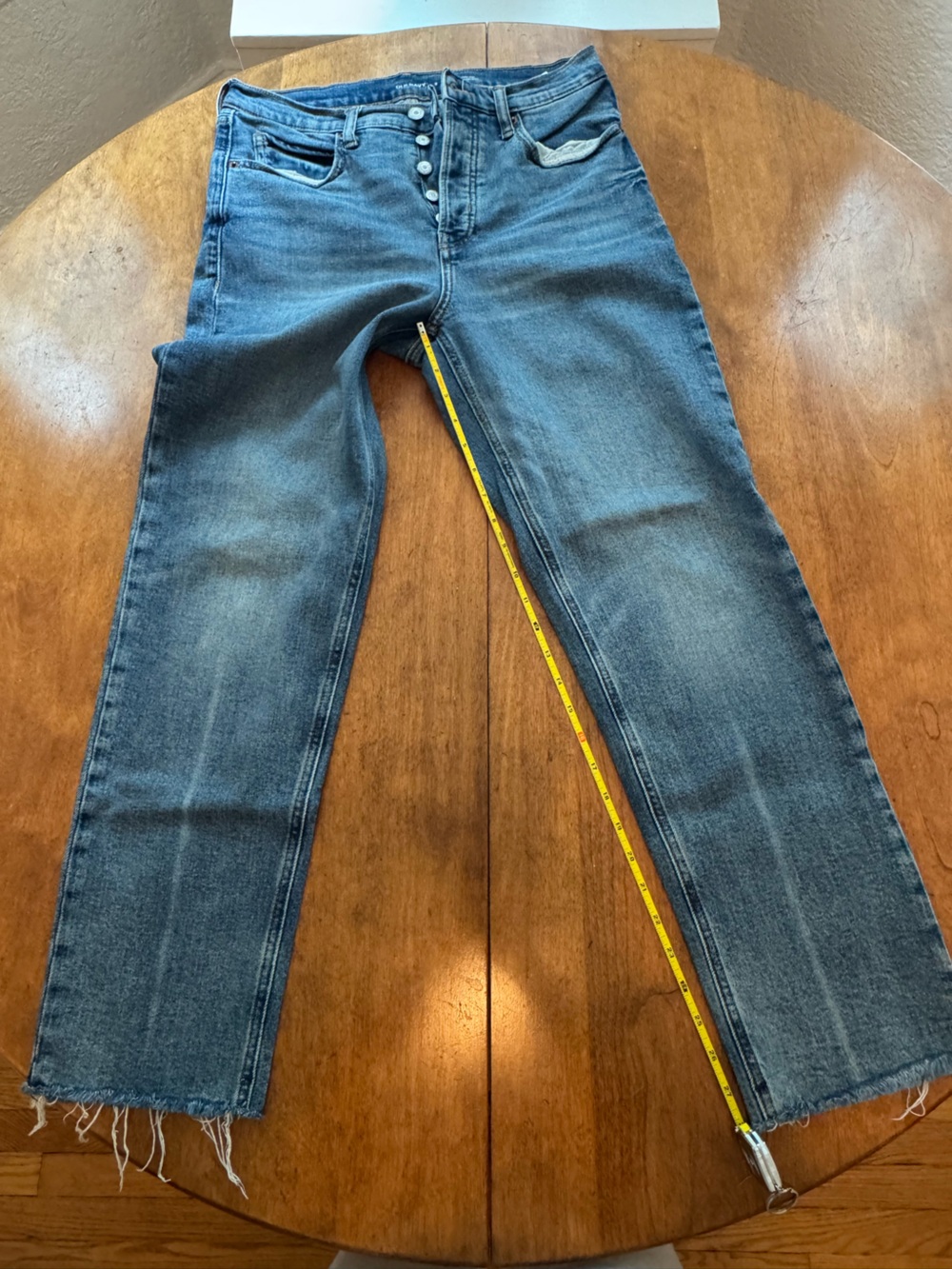 Old Navy Button-Fly Straight Leg Jeans - Medium Blue Wash